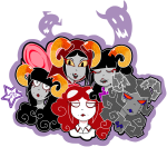  2014 animatedjapanbee aradia_megido aradiabot aradiasprite dead_aradia dreamself fullres ghosts godtier maid multiple_personas sleeping solo sprite time_aspect transparent 