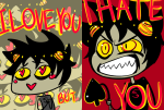  2011 blackrom fullres heart implodes karkat_vantas redrom shipping sickle solo spade starter_outfit 