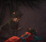 bec_noir blood broken_source coconutmilkyway crying dead head_out_of_frame jack_noir karkat_vantas kneeling legislacerator_suit on_stomach sadstuck sovereign_slayer starter_outfit terezi_pyrope troll_lab