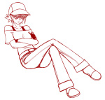 2011 arms_crossed bro lineart mitbix monochrome rule63 sis sitting sleeping solo 