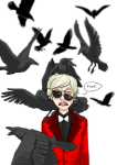  crows dave_strider heartbrokengirl red_plush_puppet_tux solo word_balloon 
