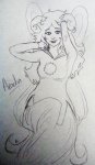  aradia_megido godtier grayscale lecorbeau maid sketch solo 
