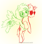 broken_source carrying crossover dave_strider jade_harley limited_palette my_little_pony mylittlehomestuck ponified redrom reverse_hug shipping spacetime 