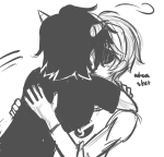  broken_source coolkids dave_strider grayscale hug kiss redrom shipping stars terezi_pyrope 