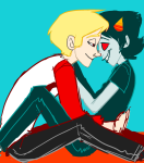  broken_source coolkids dave_strider near_kiss no_glasses pootles profile red_baseball_tee redrom shipping terezi_pyrope 