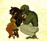 2012 alternate_hair artificial_limb au barefoot body_modification escl-ert fanfic_art fashion fullres jane_crocker jewelry lord_english no_shirt profile shipping sitting sweet_tooth the_time_lord's_wife