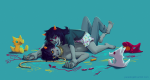2016 adorabloodthirsty barefoot bondage chalk fullres illustrating karkat_vantas lemonsnout licking no_glasses no_shirt noose paradoxjelli pyralspite_scalemate redrom scalemate_boxers scalemates shipping terezi_pyrope undergarments