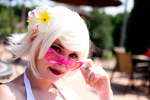  2013 blackbanshee cosplay flowers fullres glasses_added headshot kid_symbol real_life roxy_lalonde solo summer swimsuit 