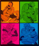  2020 alpha_kids arm_around_shoulder body_modification bro crockercorp_business_suit dirk_strider don_juan_manlet_king fanfic_art fullres grandpa holding_hands hug jaggy_lines jake_english jane_crocker limited_palette mom nanna roxy_lalonde starter_outfit strong_outfit tomatograter 