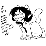  animated deeum monochrome music_note nepeta_leijon solo source_needed sourcing_attempted 