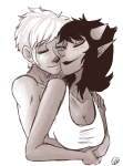  blush coolkids dave_strider grayscale hug kaybeer redrom shipping terezi_pyrope 