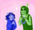  2013 diamond equius_zahhak flower_crown flowers fullres meowrails monochrome nepeta_leijon no_hat starter_outfit sylphee 