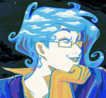  2025 alternate_hair aspect_powers breath_aspect clouds fashion fullres headshot hurlyburlytopsyturvy john_egbert june_egbert night solo stars 