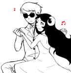   actual_source_needed aradia_megido dave_strider double_time evy highlight_color holding_hands music_note redrom shipping suit 