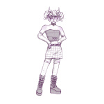  2023 alternate_hair arsonicplant body_modification crossdressing eridan_ampora fullres march_eridan monochrome solo 