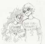  2015 animal_ears casual chubsintubs dave_strider dogtier fashion fullres grayscale jade_harley redrom shipping sketch spacetime text 