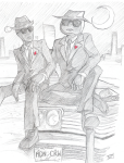  2011 blues_brothers car city crossover dd diamonds_droog fullres grayscale hb hearts_boxcars highlight_color monochrome moon night pencil text xanaductor 
