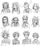  2014 alternians aradia_megido chubsintubs dead_aradia equius_zahhak eridan_ampora eyepatch feferi_peixes freckles fullres gamzee_makara grayscale headshot kanaya_maryam karkat_vantas nepeta_leijon sollux_captor starter_outfit sweat tavros_nitram terezi_pyrope vriska_serket zodiac_symbol 