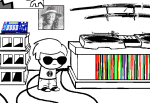  animated dave_strider dreamself felt_duds four_aces_suited image_manipulation katana puppet_tux red_plush_puppet_tux solo source_needed sourcing_attempted sprite_mode turntables 