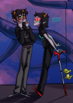  2014 adorabloodthirsty alternia blush dragon_cane fullres glooptastic karkat_vantas lemonsnout night scalemates shipping starter_outfit terezi_pyrope text trees word_balloon 
