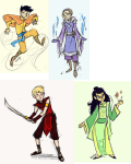  au avatar_the_last_airbender beta_kids crossover dave_strider inexact_source jade_harley john_egbert rose_lalonde shelby the_windy_thing 
