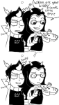  comic cuttlefish eridan_ampora feferi_peixes grayscale smiling_eridan source_needed sourcing_attempted word_balloon 
