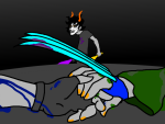  2014 action_claws blood chastyn dead deuce_clubs equius_zahhak fullres gamzee_makara head_out_of_frame holding_hands meowrails nepeta_leijon palerom sadstuck scars shipping starter_outfit 