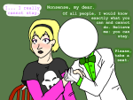 2014 age_discrepancy black_squiddle_dress blush body_modification chastyn doc_scratch first_violin fullres holding_hands redrom rose_lalonde shipping text word_balloon 