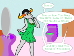  2014 chastyn crossdressing fashion fullres hive kanaya's_hive solo tavros_nitram text toilet word_balloon 