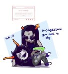  2025 emoticon equius_zahhak fullres gamzee_makara high_horse lying redrom shipping sopor_pie sopor_slime starter_outfit sweat text tiniming66 