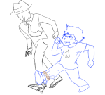  2014 babies bondage chastyn dad fullres john_egbert lineart monochrome spade_shirt 