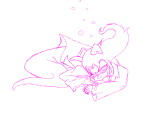  2014 chastyn fefetasprite fullres lineart monochrome sleeping solo sprite underwater 