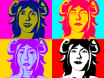  2013 andy_warhol aradia_megido aradiabot chastyn dead_aradia fullres headshot jaggy_lines limited_palette multiple_personas pastiche solo 