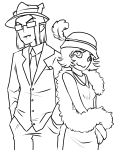  20sstuck equius_zahhak fashion formal grayscale lineart meowrails nepeta_leijon source_needed sourcing_attempted suit 
