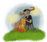  2025 artificial_limb blush chickenscratchdotcom clouds crossover fullres kneeling my_little_pony native_source robolegs starter_outfit styling_hair tavros_nitram transparent 