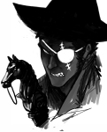  cast_iron_horse_hitcher headshot humanized jack_noir monochrome reapersun solo spades_slick 